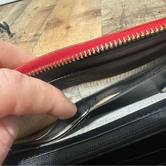 Kate Spade Red Patent Leather Zip Around Wallet - Picture 12 of 15